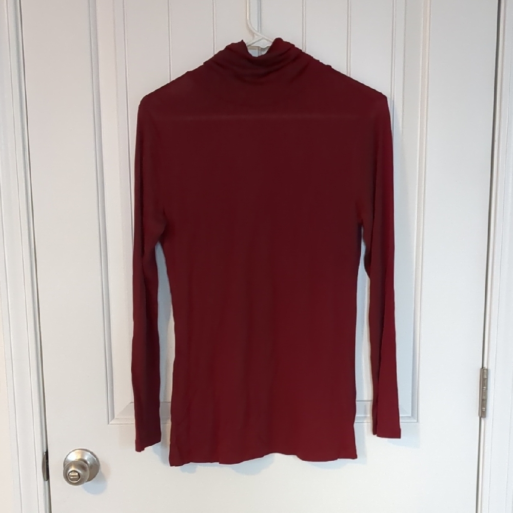 Womens Red Turtleneck Layering Top